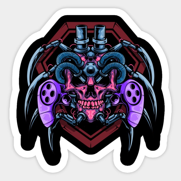 Skull Controller Sticker by phsycartwork